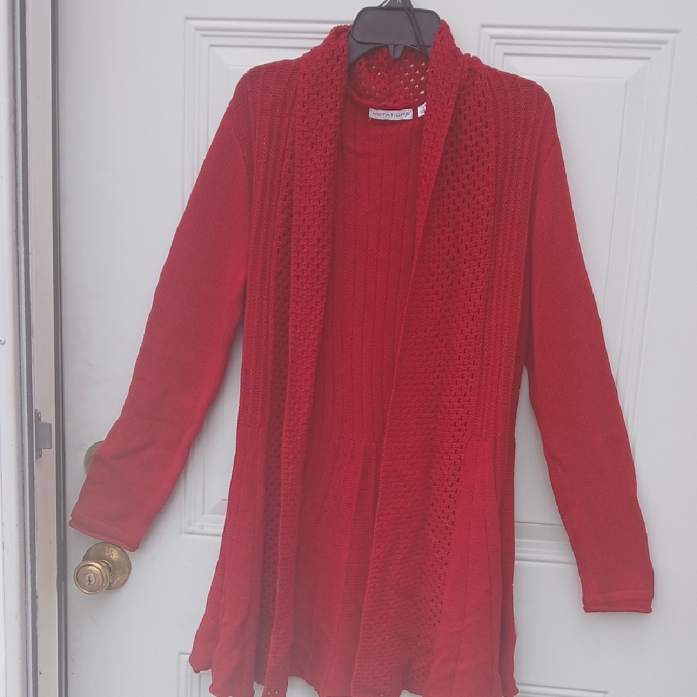 Notations Vibrant Red Women's Cardigan